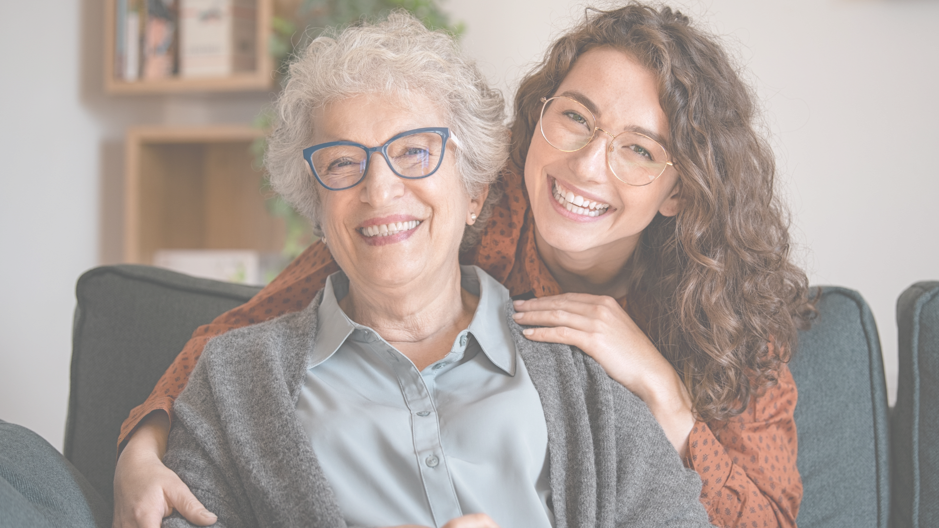 Two women smiling together